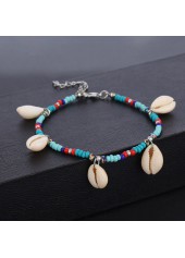 Beads Conch Detail Multi Color Anklet
