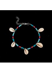 Beads Conch Detail Multi Color Anklet