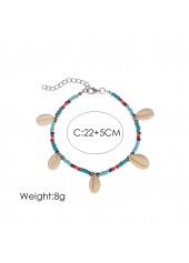 Beads Conch Detail Multi Color Anklet