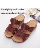Open Toe Low Heel Brick Red Sliders