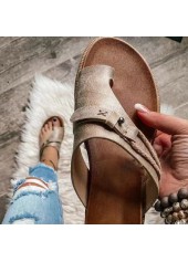 Asymmetric Light Coffee Toe Post Falt Flip Flops