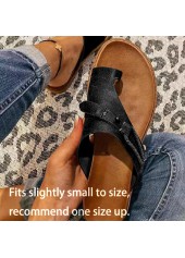 Asymmetric Black Toe Post Falt Flip Flops