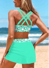 Mid Waisted Drawstring Mint Green Bikini Set
