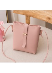 Spaghetti Strap Pink Hasp Shoulder Bag