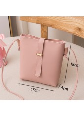 Spaghetti Strap Pink Hasp Shoulder Bag