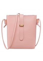 Spaghetti Strap Pink Hasp Shoulder Bag