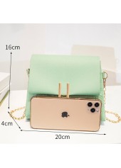 PU Material Mint Green Chains Pushlock Shoulder Bag