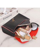 Black Rivet Chains Turnlock Shoulder Bag