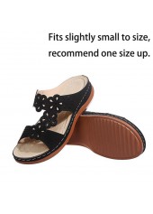 Open Toe Low Heel Black Sliders