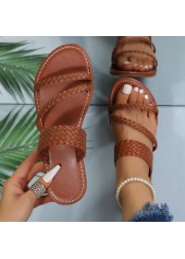 Falt Dark Coffee Open Toe Sliders