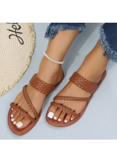 Falt Dark Coffee Open Toe Sliders