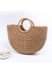 Circular Design Light Camel Drawstring Hand Bag