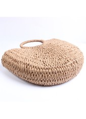 Circular Design Light Camel Drawstring Hand Bag