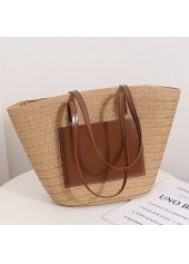 Contrast Light Camel Zip Shoulder Bag