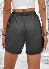 Pocket Drawastring High Waisted Grey Shorts