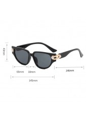 Cat Eye Black Pearl Square Sunglasses