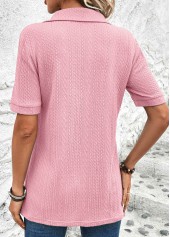 Pink Short Sleeve Eyelet T Shirt