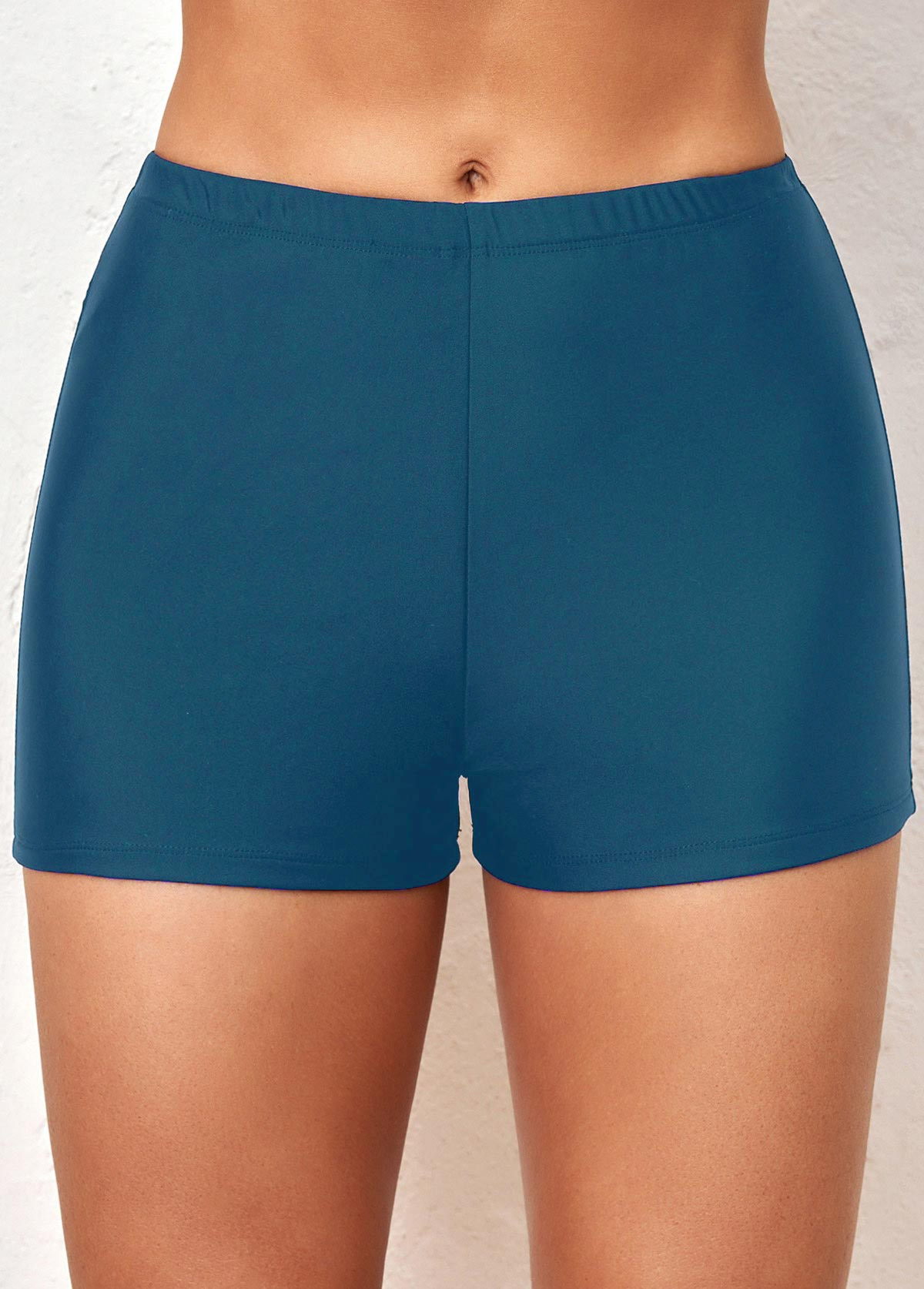 Mid Waisted Peacock Blue Stretch Swim Shorts