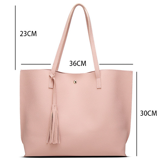 Tassel Magnetic Shoulder Light Pink Bag