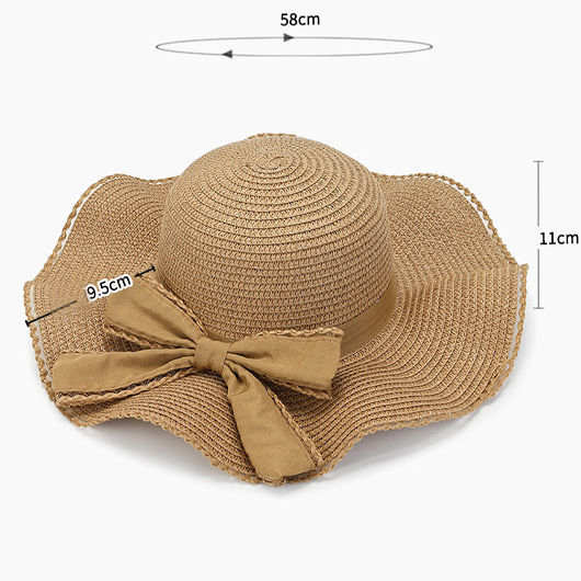 Bowknot Design Light Camel Visor Hat