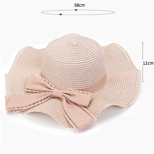 Bowknot Design Light Pink Visor Hat