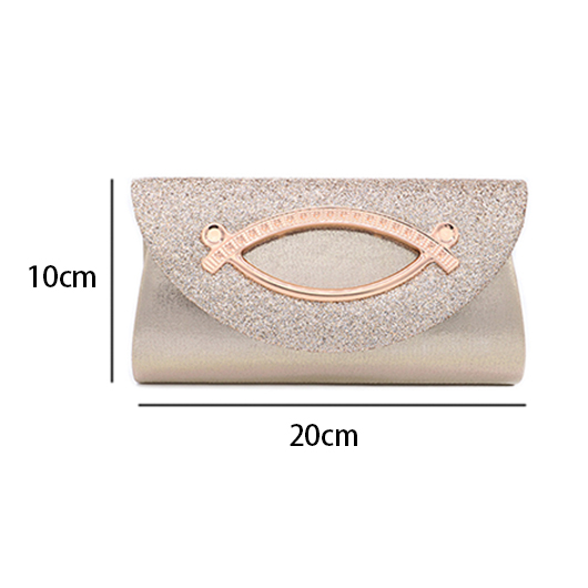 Champagne Cutout Sequined Magnetic Evening Bag