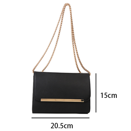 Black Chains Magnetic PU Detail Shoulder Bag
