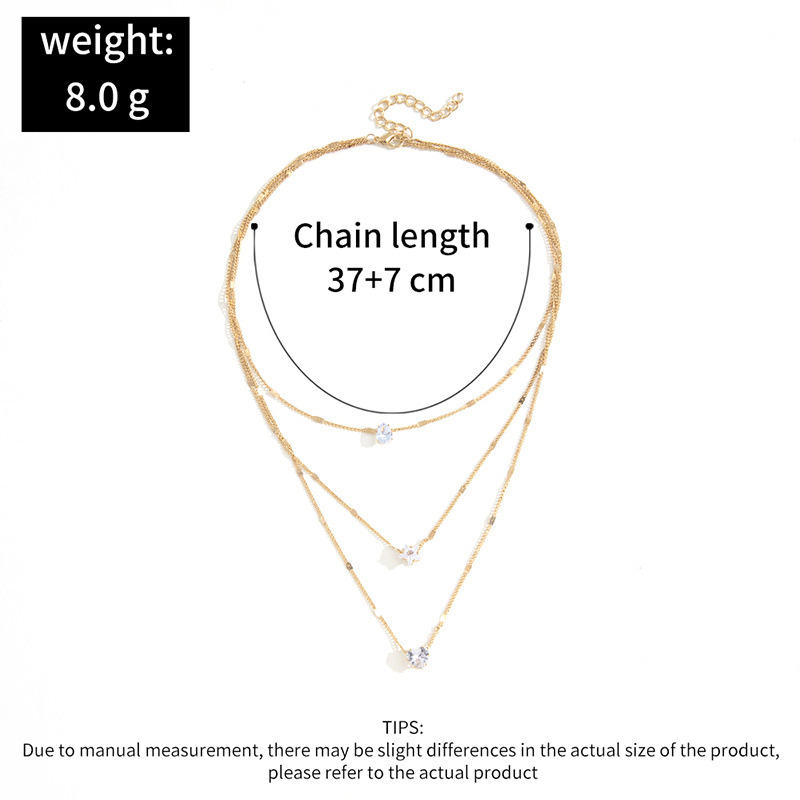 Golden Heart Star Layered Alloy Necklace