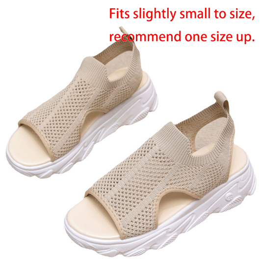 Open Toe Falt Cutout Beige Sandals