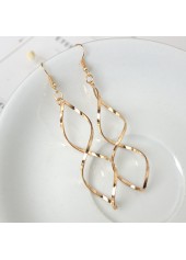 Twist Design Metal Detail Golden Asymmetrical Earrings
