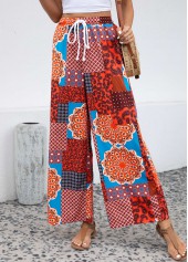 Tribal Print Drawstring Multi Color Drawastring Pants