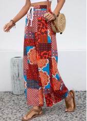 Tribal Print Drawstring Multi Color Drawastring Pants