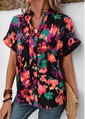 Dazzle Colorful Print Patchwork Multi Color Blouse