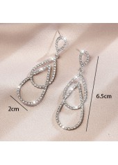 Silvery White Teardrop Design Alloy Earrings