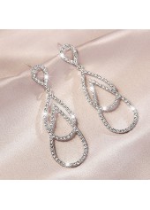 Silvery White Teardrop Design Alloy Earrings