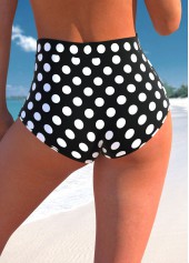 Polka Dot High Waisted Black Bikini Bottom