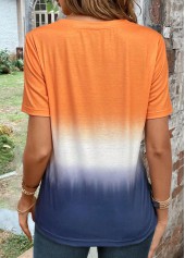 Plus Size Orange Twist Ombre T Shirt