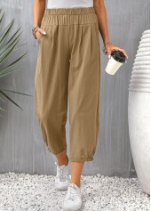 Light Coffee High Waisted Pocket Pants