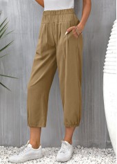 Light Coffee High Waisted Pocket Pants