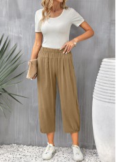 Light Coffee High Waisted Pocket Pants