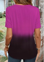 Ombre Twist Purple Round Neck T Shirt
