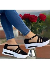 Closed Toe Low Heel Black Sandals