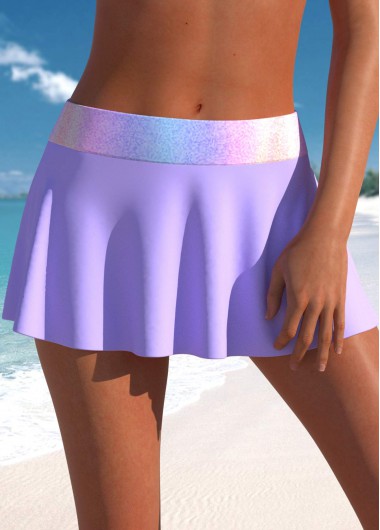 Mid Waisted Ombre Light Purple Pantskirt