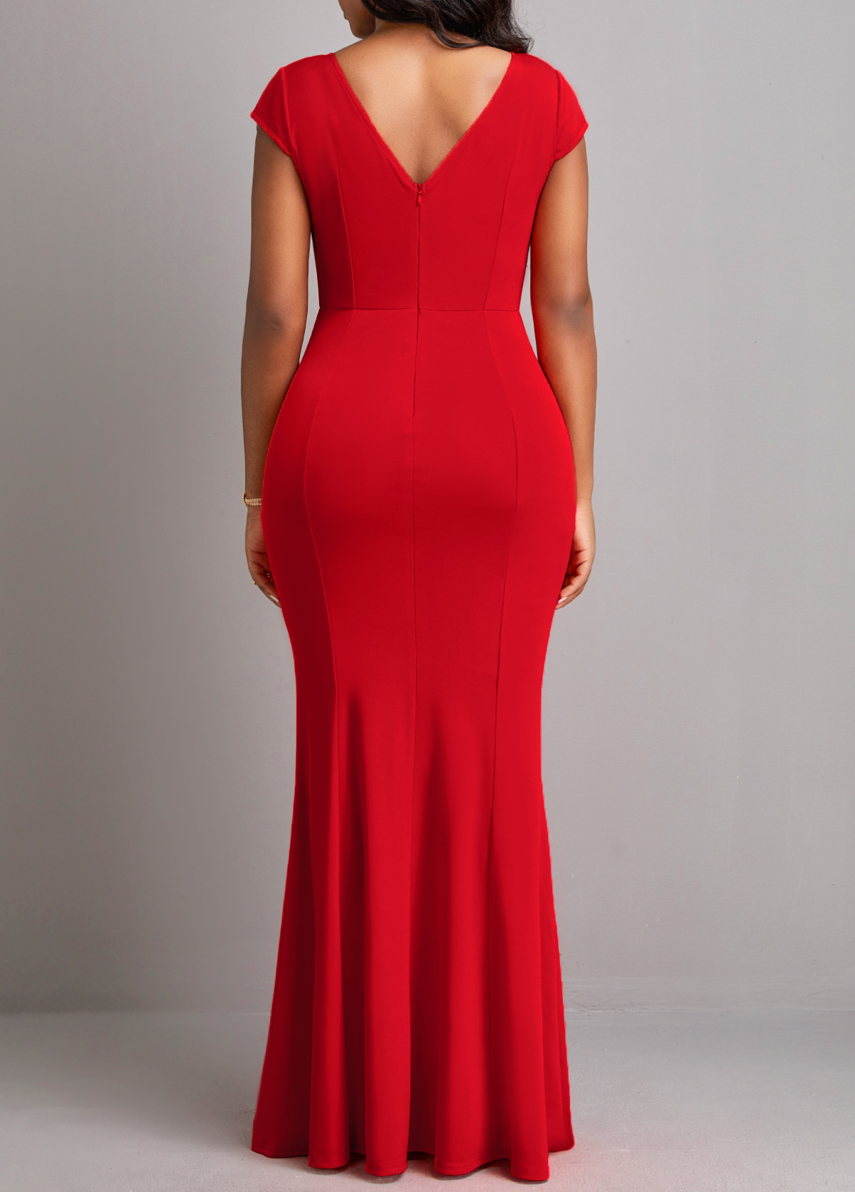 Red Square Neck Patchwork Bodycon Dress