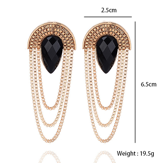 Teardrop Design Gold Alloy Layered Earrings