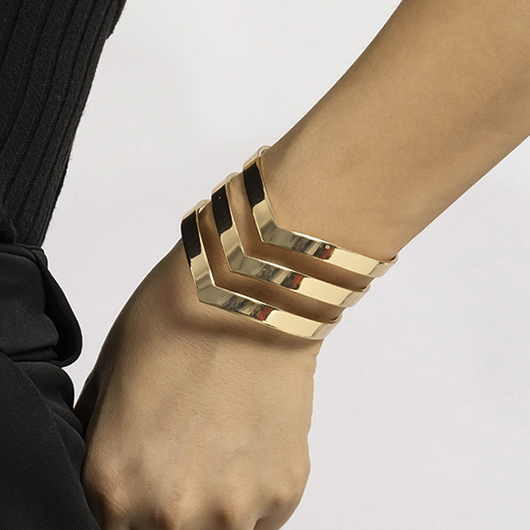 Geometric Design Gold Cut Out Bracelet