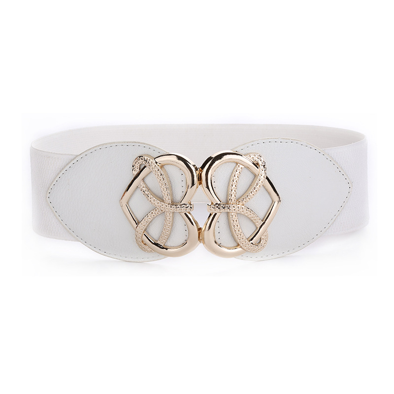 White Heart Faux Leather Patchwork Belt