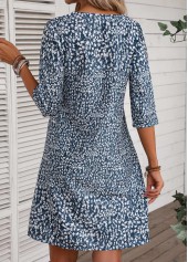 Ditsy Floral Print Lightweight Navy Dress