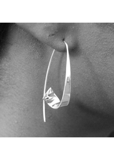 Silvery White Asymmetric Design Alloy Earrings