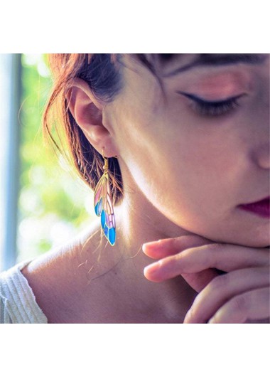 Purplish Blue Butterfly Design Alloy Earrings product